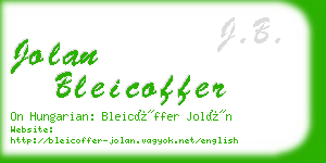 jolan bleicoffer business card